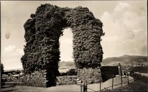 Ak Rolandseck Remagen am Rhein, Rolandsbogen, Blick auf den Drachenfels