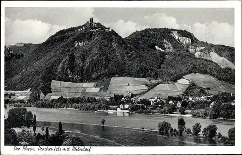 Ak Königswinter am Rhein, Drachenfels, Der Rhein, Rhöndorf, Panorama