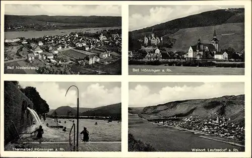 Ak Bad Hönningen am Rhein, Bad Niederbreisig, Themalbad Hönningen, Weinort Leutersdorf a. Rh.