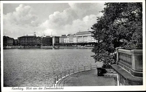 Ak Hamburg Mitte Altstadt, Blick von der Lombardsbrücke