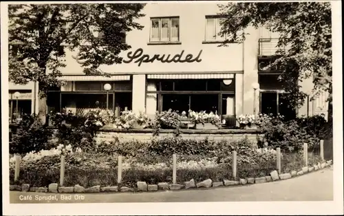 Ak Bad Orb im Spessart Hessen, Café Sprudel, Außenansicht