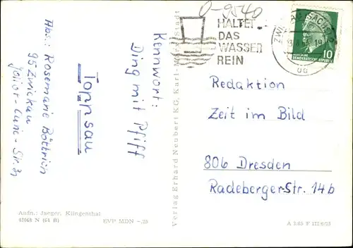 Ak Marienthal Zwickau in Sachsen, Goethestraße, Hochhaus, Neue Schule, Wäscherei