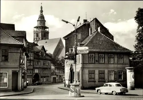 Ak Bad Langensalza in Thüringen, Wilhelm-Pieck-Promenade, Auto, Turm