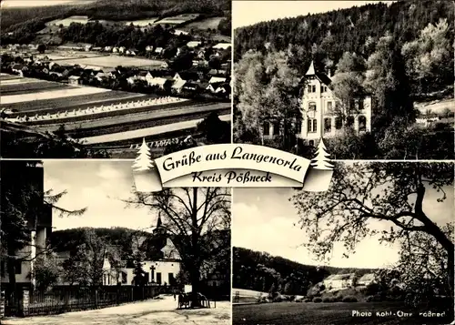 Ak Langenorla in Thüringen, Panorama, Teilansichten, Kirche