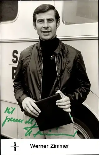 Ak Fernsehmoderator Werner Zimmer, Portrait, Autogramm
