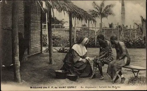 Ak Missionen der Väter des Heiligen Geistes, In der Apotheke, Die Pflege der Kranken