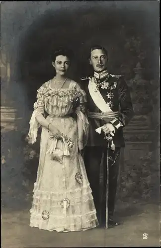 Künstler Ak Kronprinz Wilhelm von Preußen, Kronprinzessin Cecilie von Preußen