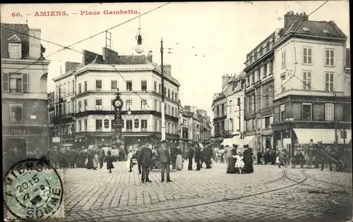 Ak Amiens Somme, Place Gambetta