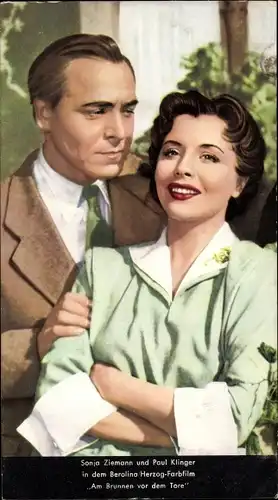 Ak Schauspieler Paul Klinger und Sonja Ziemann in Am Brunnen vor dem Tore