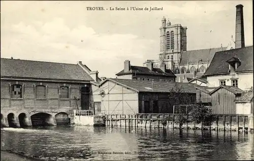 Ak Troyes Aube, Die Seine in der Jaillard-Fabrik
