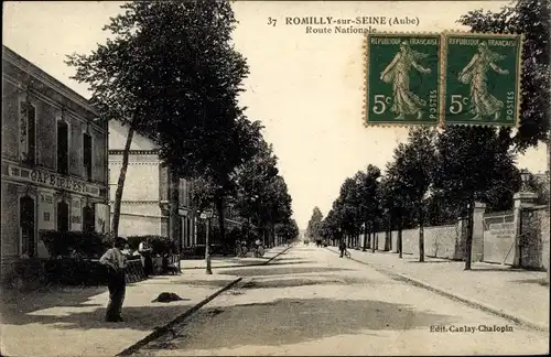 Ak Romilly sur Seine Aube, Nationalstraße