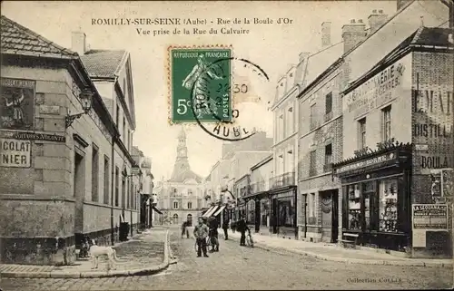 Ak Romilly sur Seine Aube, Rue de la Boule d&#39;Or, Blick von der Rue du Calvaire