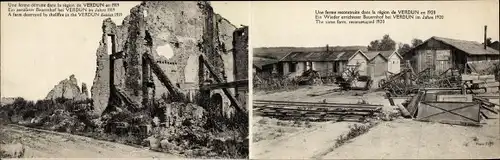 Klapp Ak Verdun Meuse, Bataille de Verdun, Schlacht 1916, Kriegszerstörungen, I WK