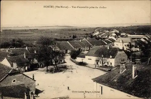 Ak Hortes Haute Marne, Übersicht vom Glockenturm aus