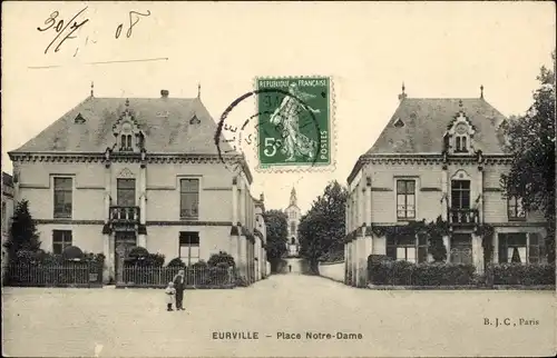 Ak Eurville Haute Marne, Place Notre Dame