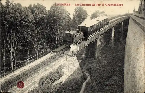 Ak Langres Haute Marne, Die Zahnradbahn