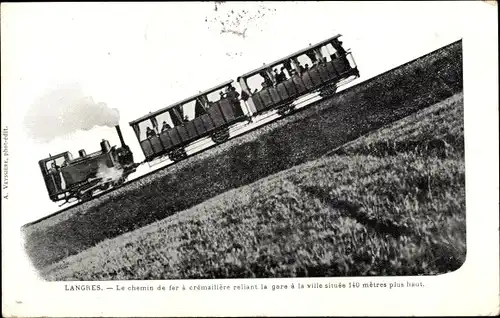 Ak Langres Haute Marne, Die Zahnradbahn