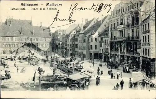 Ak Mulhouse Mulhouse Alsace Haut Rhin, Place de la Reunion, Zahnarzt