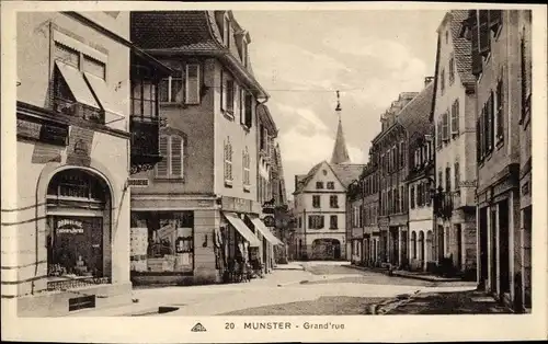 Ak Münster Münster Alsace Haut Rhin, Grand&#39;Rue