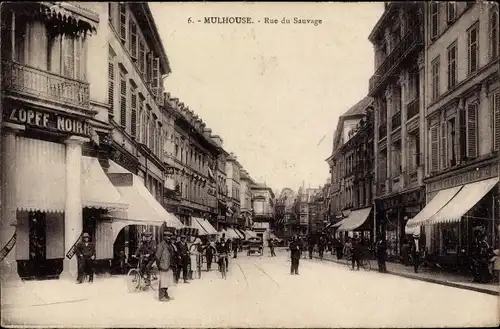 Ak Mulhouse Mulhouse Alsace Haut Rhin, Rue du Sauvage
