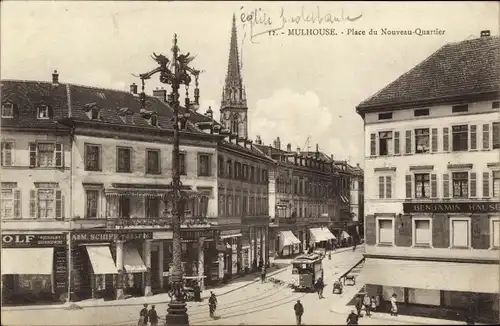 Ak Mulhouse Mulhouse Alsace Haut Rhin, Place du Nouveau Quartier