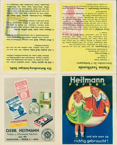 Klapp Ak Reklame, Gebrauchsanleitung, Heitmann Farben, Gebr. Heitmann Farben und Chemische Fabriken