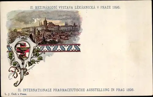 Ak Praha Prag, II. Mezinarodni Vystava Lekarnicka 1896, Pharmazeutische Ausstellung