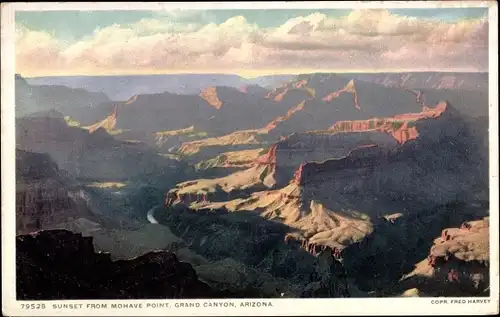 Ak Grand Canyon Arizona Vereinigte Staaten, Sonnenuntergang vom Mohave Point