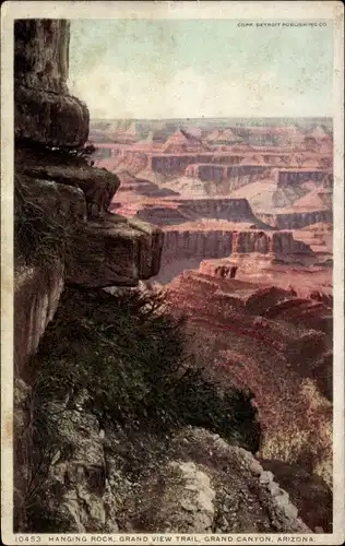 Ak Grand Canyon Arizona Vereinigte Staaten, Hängender Felsen