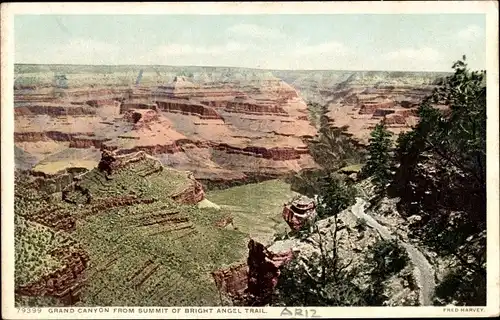 Ak Grand Canyon Arizona Vereinigte Staaten vom Gipfel des Bright Angel Trail