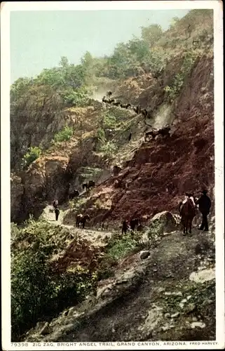 Ak Grand Canyon Arizona Vereinigte Staaten, Zig Zag Bright Angel Trail