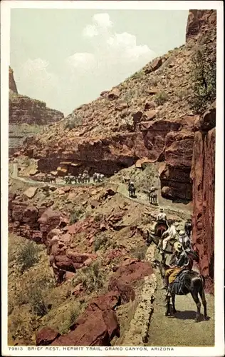 Ak Grand Canyon Arizona Vereinigte Staaten, Kurzbeschreibung. Ausruhen. Einsiedlerpfad