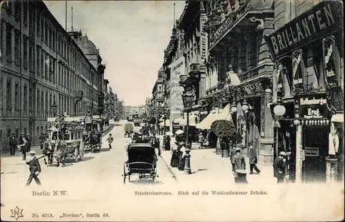 Ak Berlin Mitte, Friedrichstraße, Weidendammer Brücke