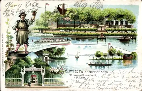 Litho Berlin Köpenick Friedrichshagen, Brauerei Ausschank, Gasthaus