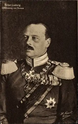 Ak Ernst Ludwig, Großherzog von Hessen, Portrait, Uniform, Orden