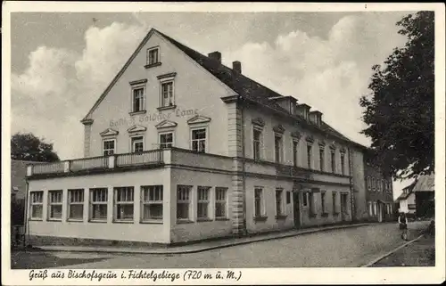 Ak Bischofsgrün im Fichtelgebirge, Gasthof Goldner Löwe