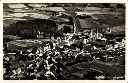 Ak Fürstenzell im Kreis Passau Niederbayern, Klosterkirche, Fliegeraufnahme