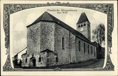 Ak Klingenbrunn Spiegelau im Bayerischen Wald Niederbayern, Pfarrkirche