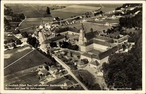 Ak Aldersbach in Niederbayern, Fliegeraufnahme, Marienkirche