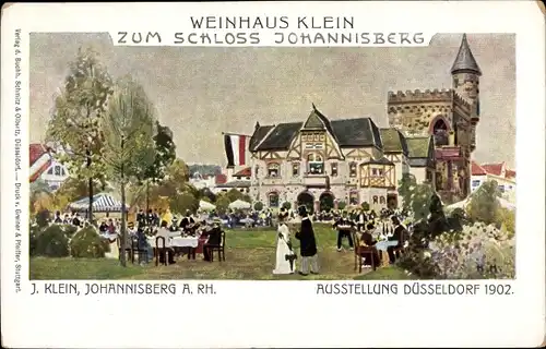 Künstler Ak Düsseldorf am Rhein, Gewerbeausstellung 1902, Weinhaus Klein Schloss Johannisberg