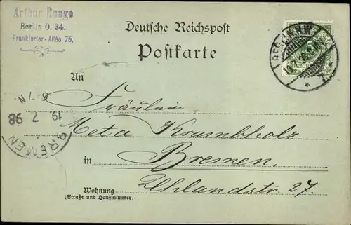 Mondschein Ak Berlin, Bau-Akademie