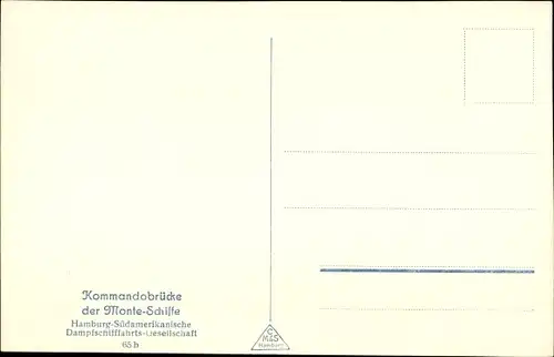 Ak Passagierschiff MS Monte, Kommandobrücke, HSDG