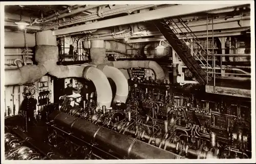 Ak HSDG Passagierschiff MS Monte, Maschinenraum, Innenansicht