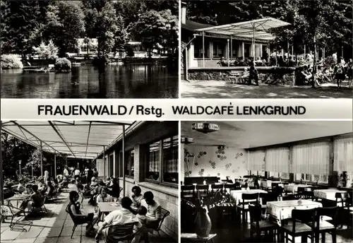 Ak Frauenwald am Rennsteig Ilmenau Thüringen, Waldcafé Lenkgrund