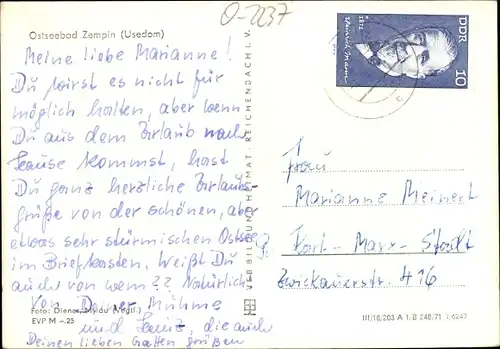 Ak Ostseebad Zempin auf Usedom, Straßenpartie