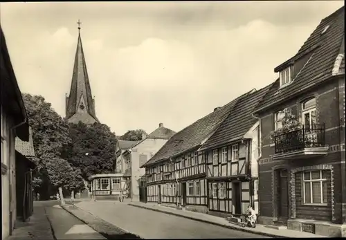 Ak Neustadt im Harz Harztor Thüringen, Straßenpartie, Ratskeller, Kirchturm