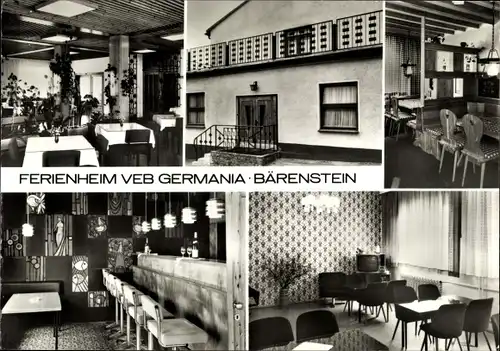 Ak Bärenstein im Erzgebirge, Ferienheim VEB Germania, Klubraum, Speiseraum