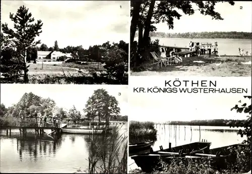 Ak Köthen Märkisch Buchholz, FDGB Erholungsheim, Jugendherberge Köthener See, Badestelle