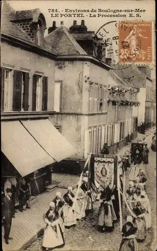 Ak Le Portel Pas de Calais, La Procession