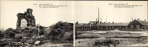 Klapp Ak Lens Pas de Calais, Ateliers des Mines, Zerstörungen am Ort